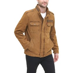 Mens Washed Cotton Military Jacket (Regular & Big & Tall Sizes)