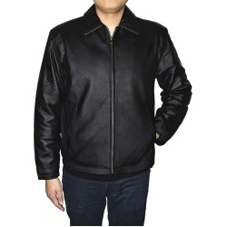 Outfitters Men's Genuine Leather Open Bottom Jacket