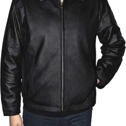 Outfitters Men's Genuine Leather Open Bottom Jacket