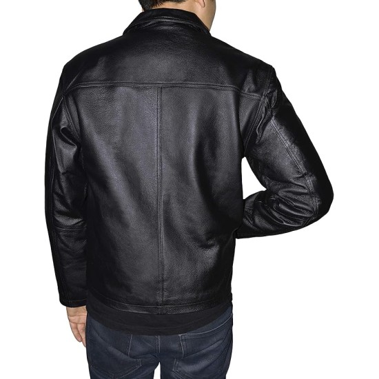 Outfitters Men's Genuine Leather Open Bottom Jacket Outfitters Men's Genuine Leather Open Bottom Jacket