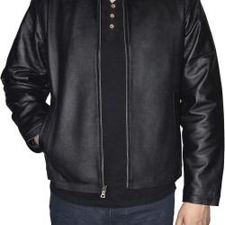Outfitters Men's Genuine Leather Open Bottom Jacket