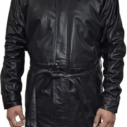 Outfitters Men's 3/4 Length Genuine Leather Coat w/Removable Hood