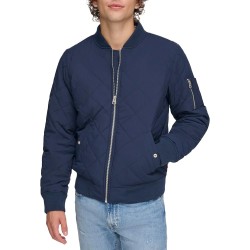 Men's Diamond Quilted Bomber Jacket