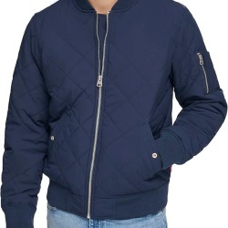 Men's Diamond Quilted Bomber Jacket