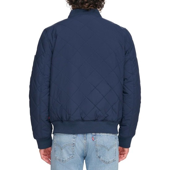 Men's Diamond Quilted Bomber Jacket Men's Diamond Quilted Bomber Jacket