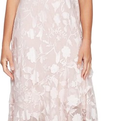 Women's Sleeveless Printed Chiffon Midi Spring/Summer Mother of The Bride Dress with Jacket & High-Low Hemline