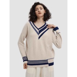 Line Stitching Yak Wool Sweater