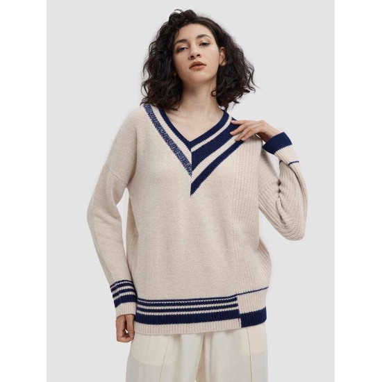 Line Stitching Yak Wool Sweater Line Stitching Yak Wool Sweater