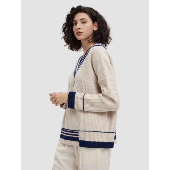 Line Stitching Yak Wool Sweater Line Stitching Yak Wool Sweater