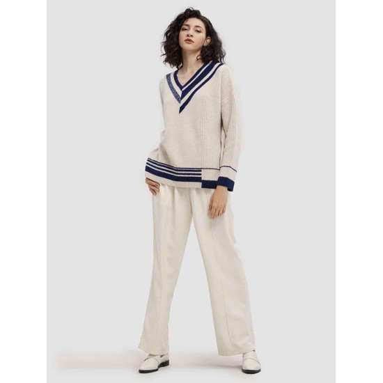 Line Stitching Yak Wool Sweater Line Stitching Yak Wool Sweater