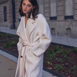 Double-breasted Straight Wool Coat