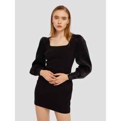 Illusion Cuff Sleeve Dress