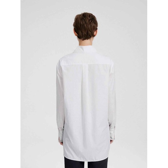 Clean Cotton Shirt With Removable Collar Clean Cotton Shirt With Removable Collar