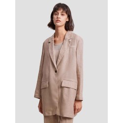 Single-Button Casual Linen Blazer