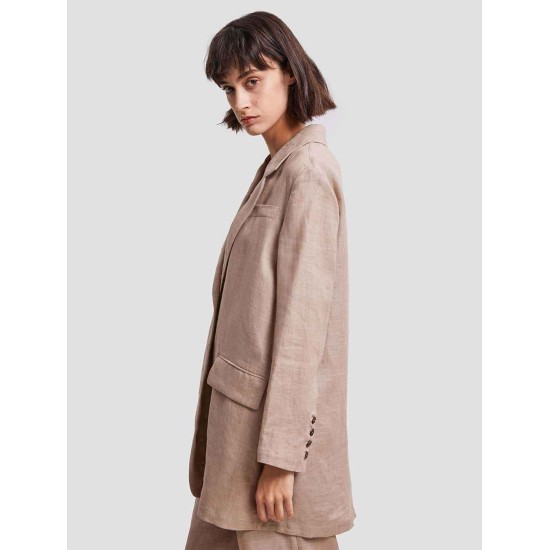 Single-Button Casual Linen Blazer Single-Button Casual Linen Blazer