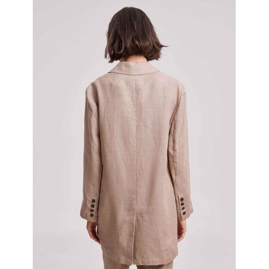 Single-Button Casual Linen Blazer Single-Button Casual Linen Blazer