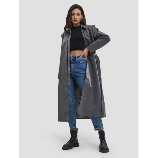 Long Shoulder Pad Trench Coat Long Shoulder Pad Trench Coat