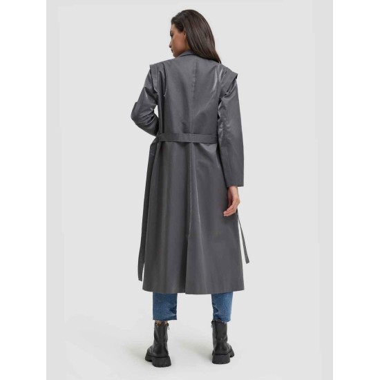 Long Shoulder Pad Trench Coat Long Shoulder Pad Trench Coat