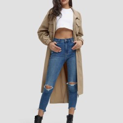 Long Side-slit Thin Trench Coat