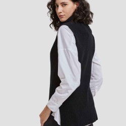 Sleeveless Turtleneck Wool Sweater
