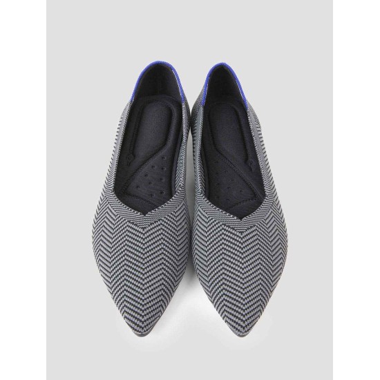 Stripe Pointy Toe Flap Shoes Stripe Pointy Toe Flap Shoes