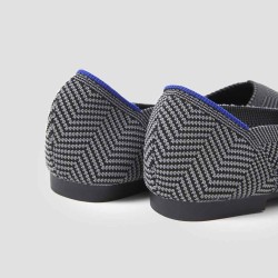 Stripe Pointy Toe Flap Shoes