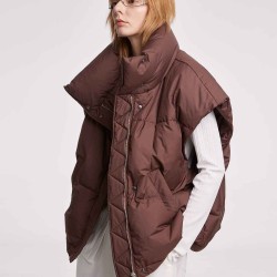 Sleeveless High Collar Puffer Jacket