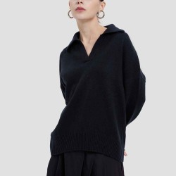 Ribbed Hem Cashmere Sweater