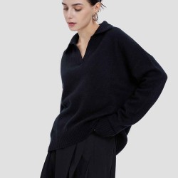 Ribbed Hem Cashmere Sweater