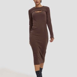 Exposed Chest Sweater Dress