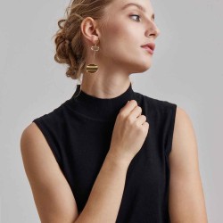Curved Disc Earrings