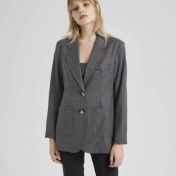 Mottled Single-Breasted Blazer