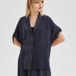 Short Sleeve Striped-Detail Shirt