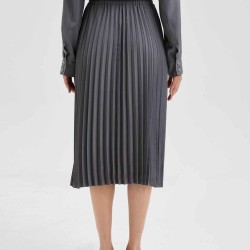 Pleated Mid-Length Skirt