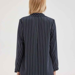 Stripe Asymmetric Blazer