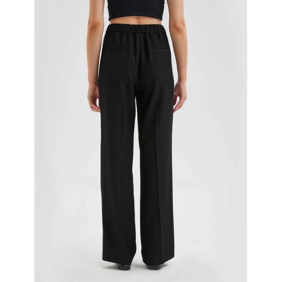 Slit-Leg Twill Black Trousers Slit-Leg Twill Black Trousers
