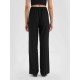 Slit-Leg Twill Black Trousers Slit-Leg Twill Black Trousers