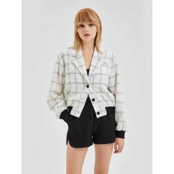 Checkered Relaxed-Fit Jacket