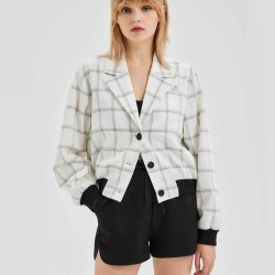 Checkered Relaxed-Fit Jacket