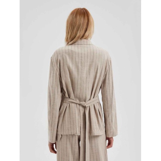 Stripe Tie-Waist Blazer Stripe Tie-Waist Blazer