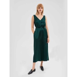 V-Neck Belted Jumpsuit