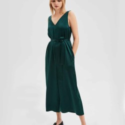 V-Neck Belted Jumpsuit