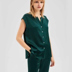 Sleeveless Round Neck Blouse