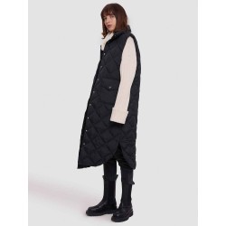 Long Quilted Sleeveless Down Waistcoat