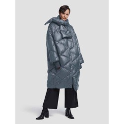 Quilted Puffer Jacket With Scarf