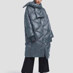 Quilted Puffer Jacket With Scarf
