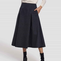 High-waist Full-circle Cashmere Skirt