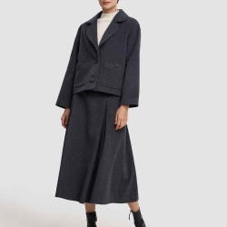 High-waist Full-circle Cashmere Skirt