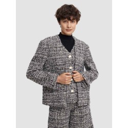 Tweed Fake Two-Piece Blazer