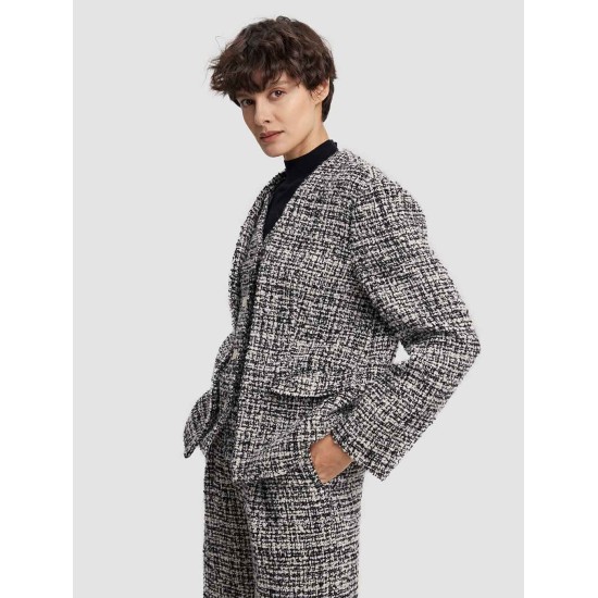 Tweed Fake Two-Piece Blazer Tweed Fake Two-Piece Blazer